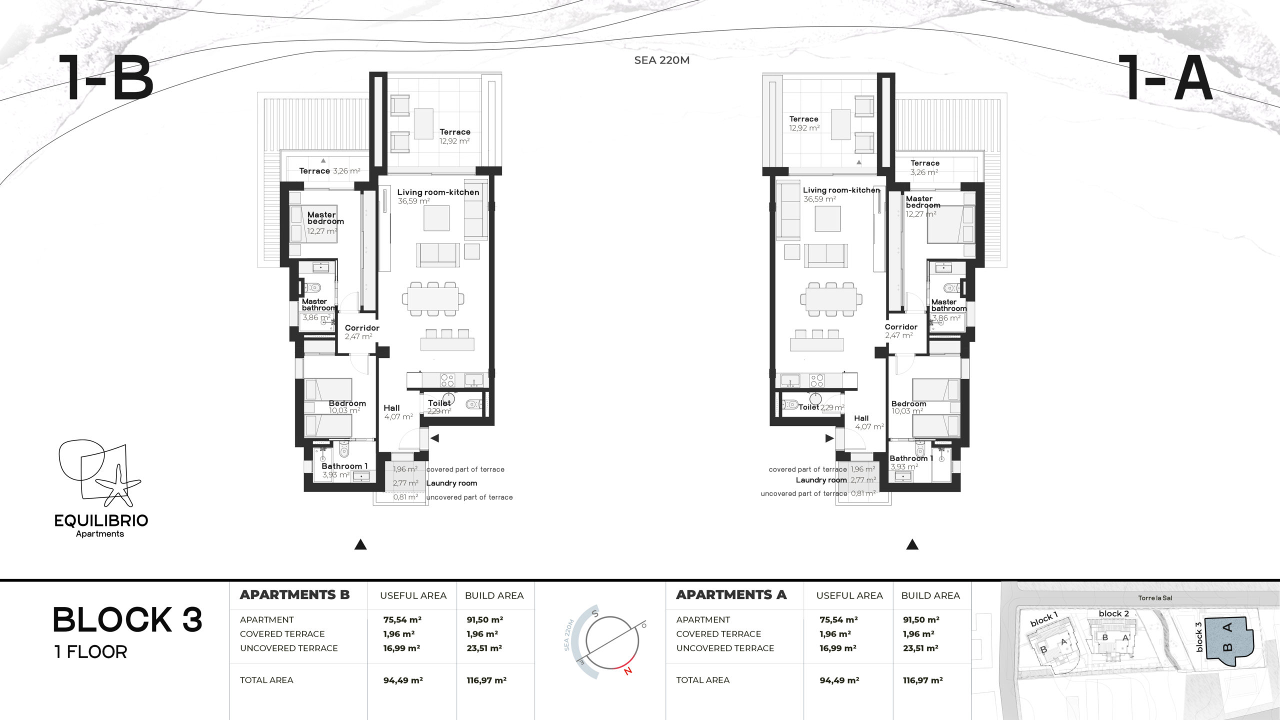 Block 3 1 floor Apart А B